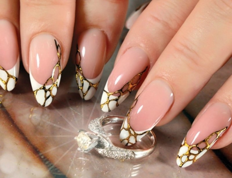 Выкладной френч золото