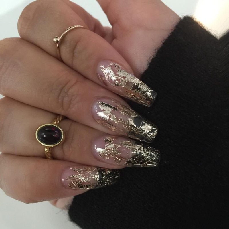 Маникюр дизайн 2020 черный