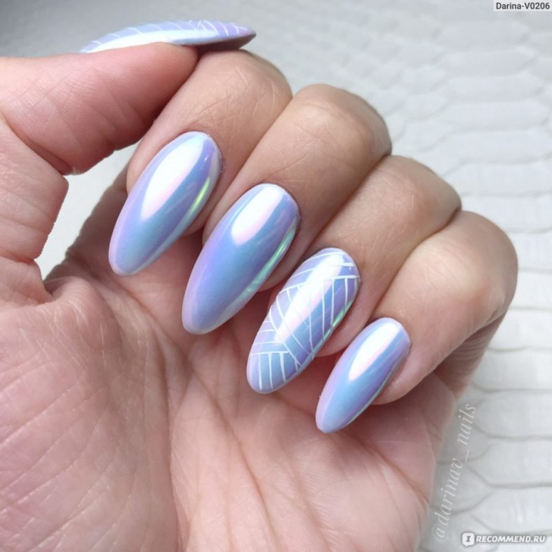 Ногти с втиркой Единорог