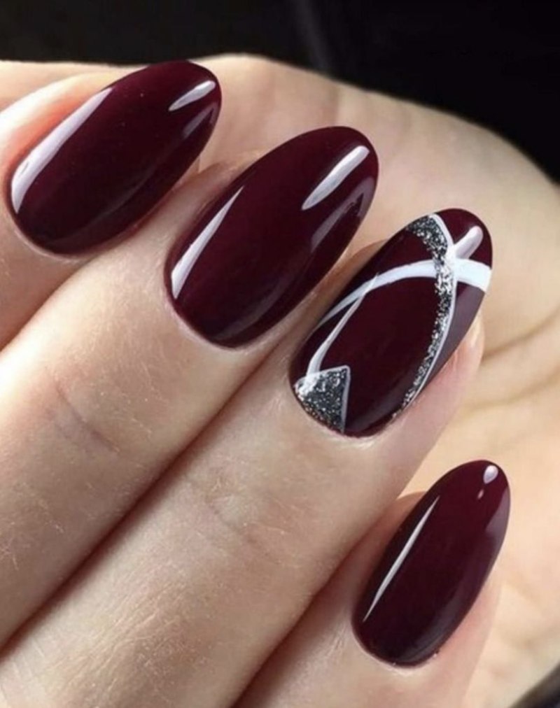 Маникюр 2021 бордо бургунди