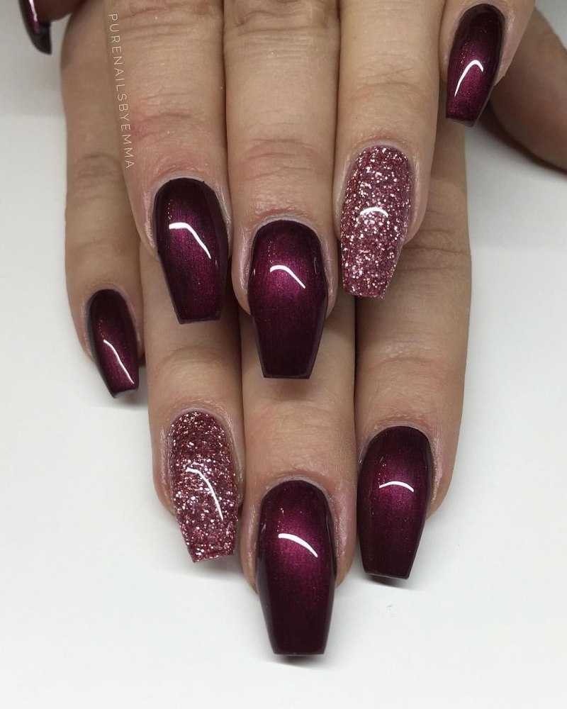 Маникюр 2021 бордо бургунди
