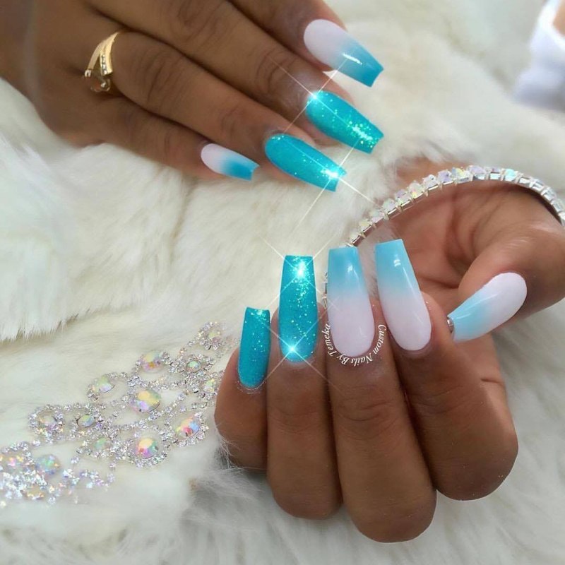 Фото маникюра цвет морской волны фото