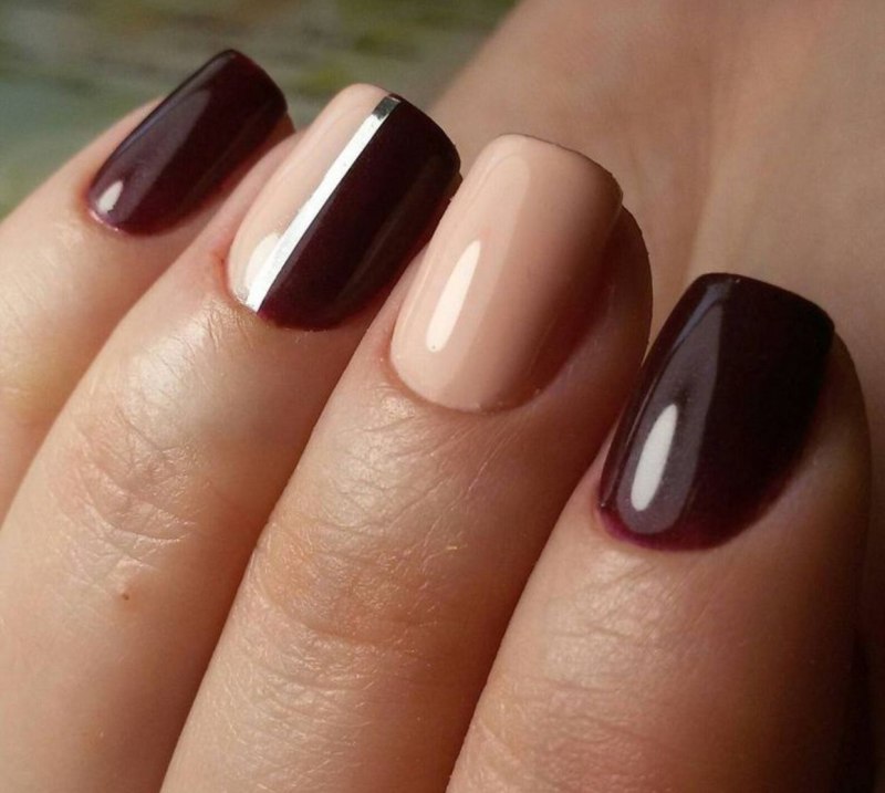 Темные квадратные ногти