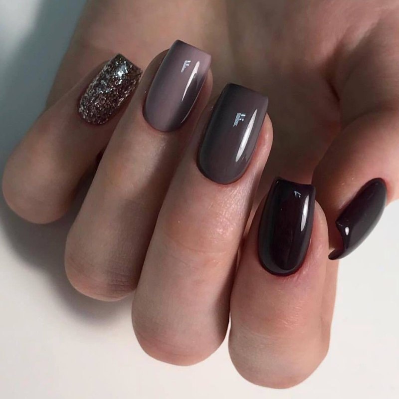 Ногти тёмные оттенки
