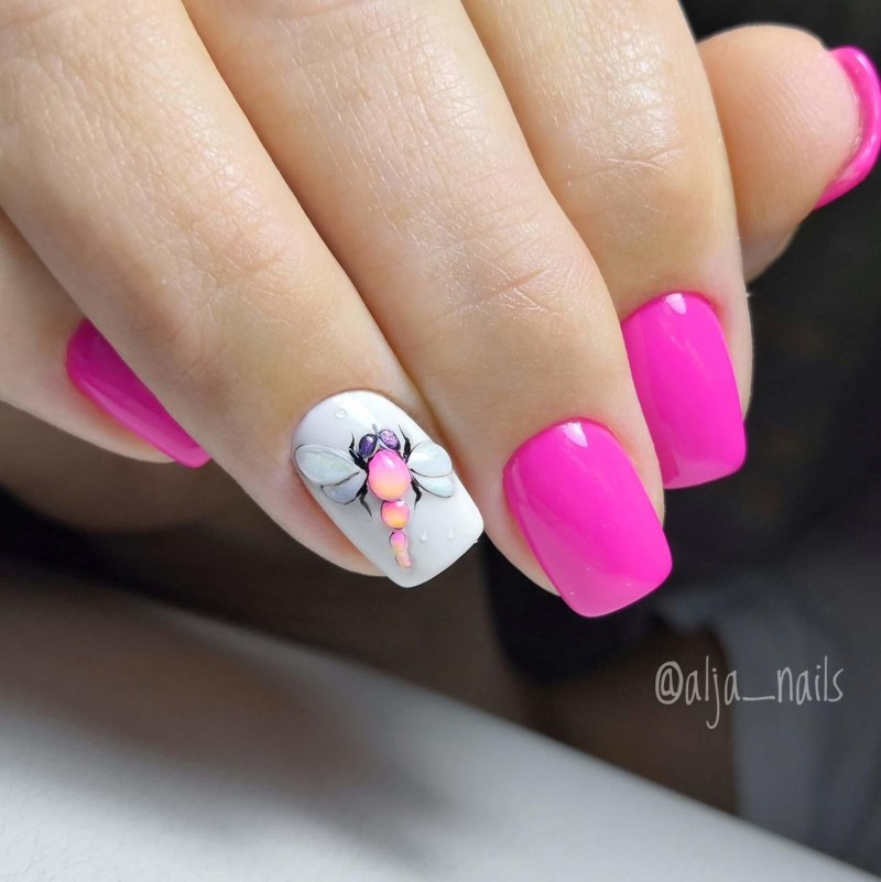 Маникюр на квадратные ногти