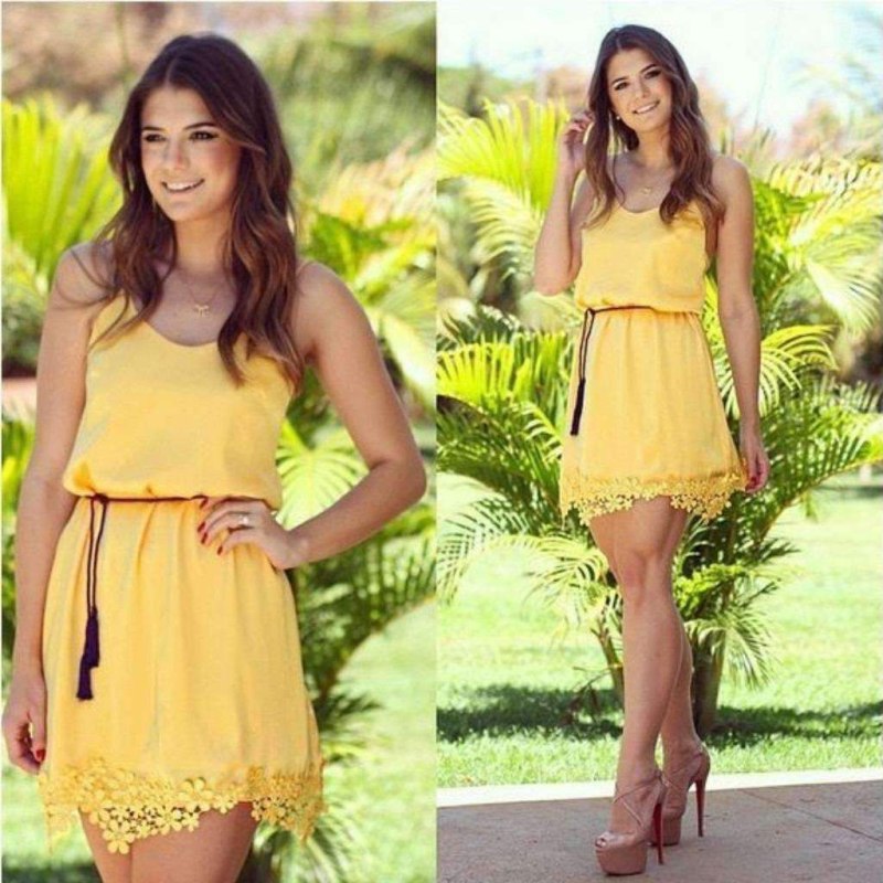 Ярко салатовое платье