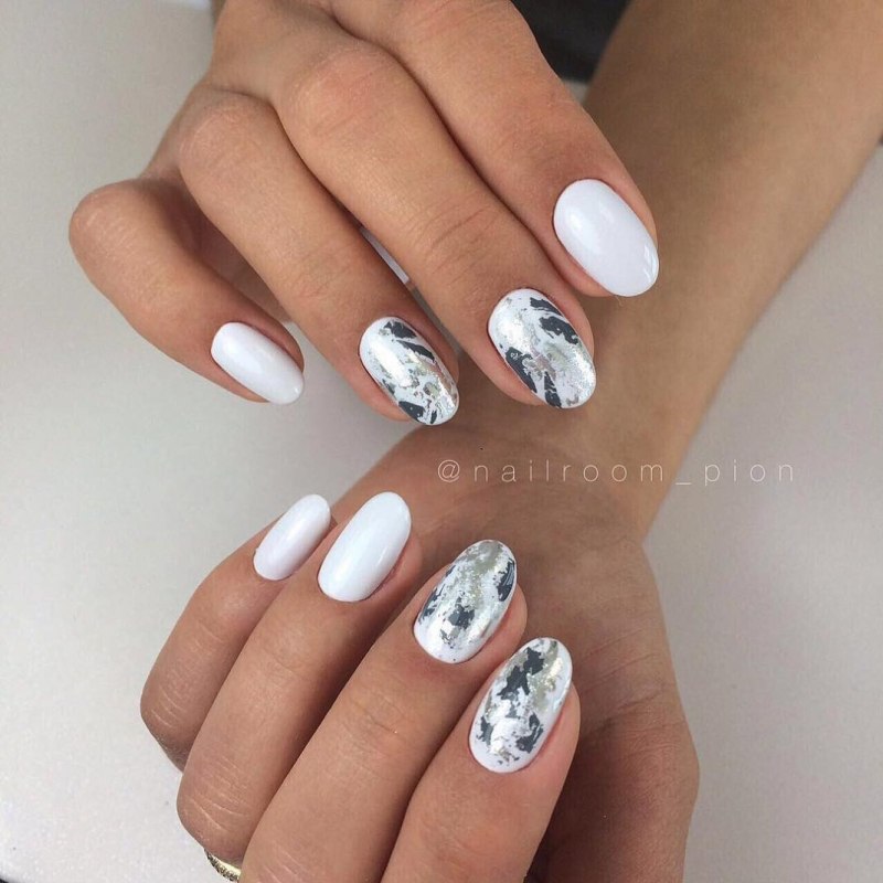 Кошачий глаз серебро маникюр