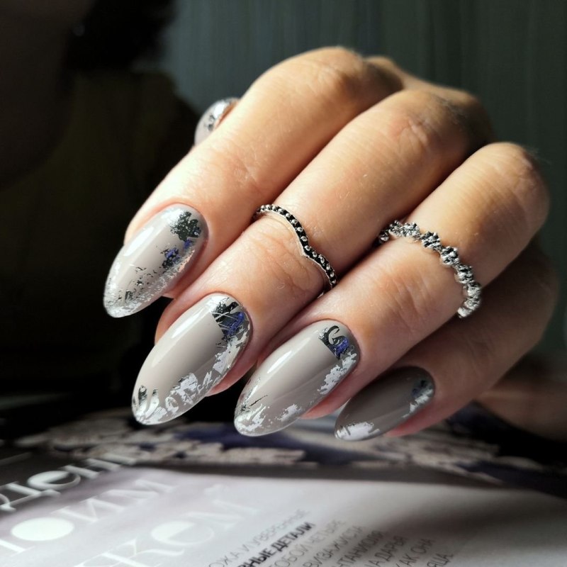 Фольга для ногтей серебряная