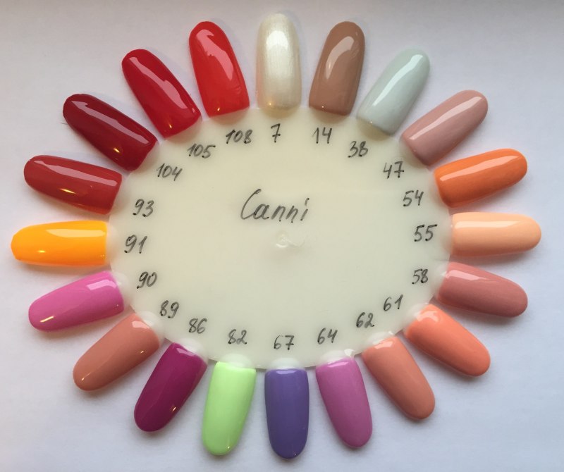 Палитра цветов гель-лака для ногтей Блюскай