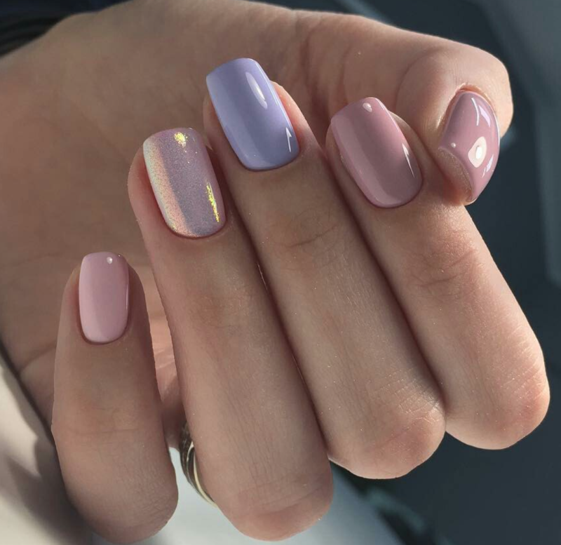 Однотонный маникюр на короткие ногти