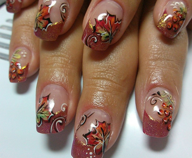 Ногти шеллак красные