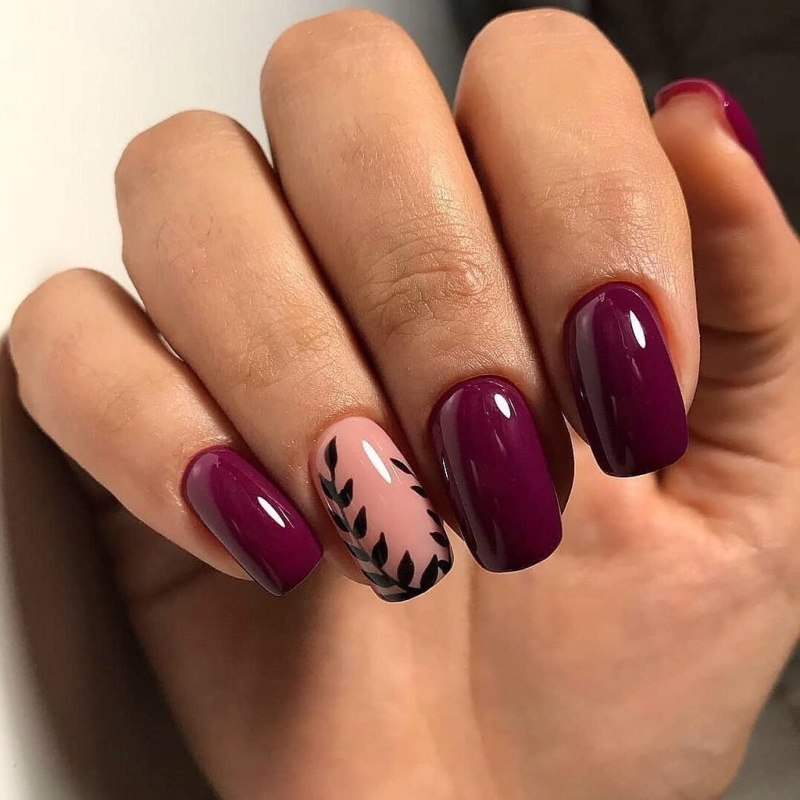 Осенний маникюр на короткие ногти