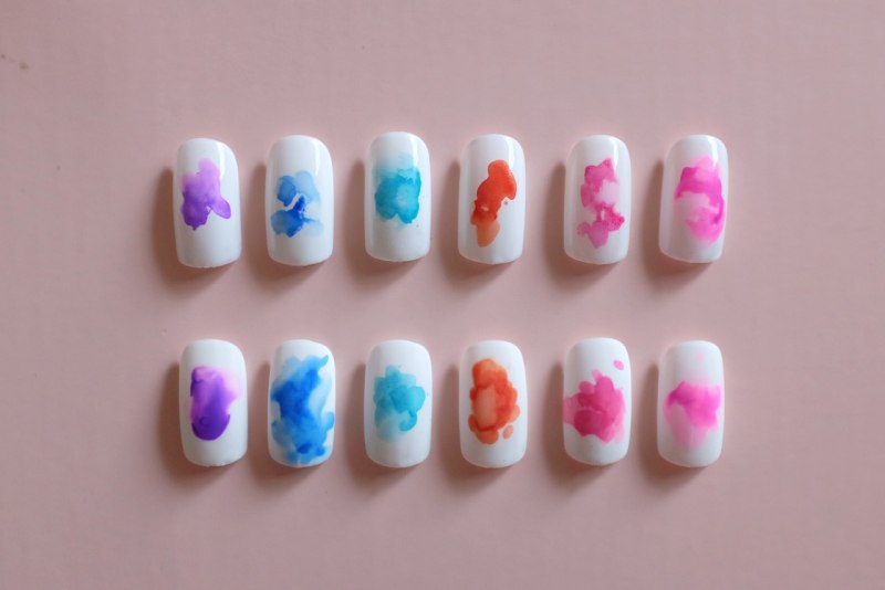 Акварельные капли маникюр для начинающих