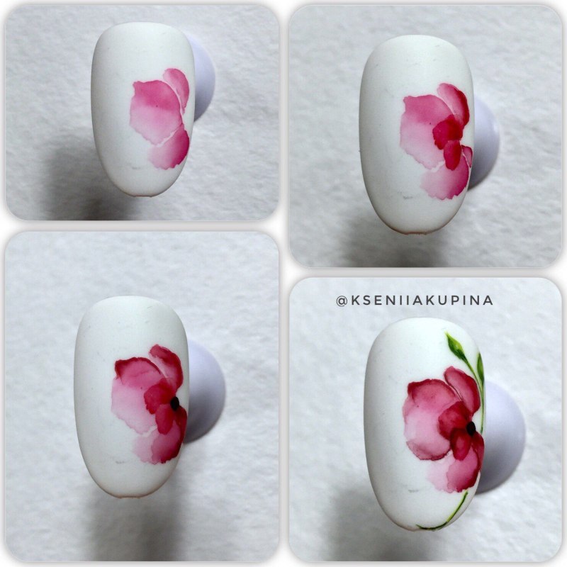 Акварель на ногтях пошагово