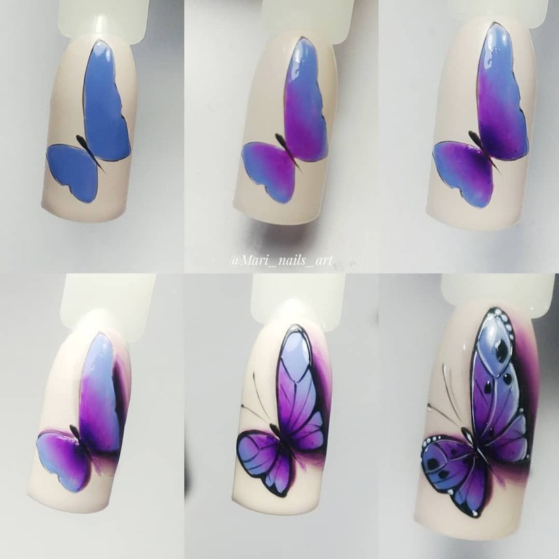 Акварель на ногтях для начинающих