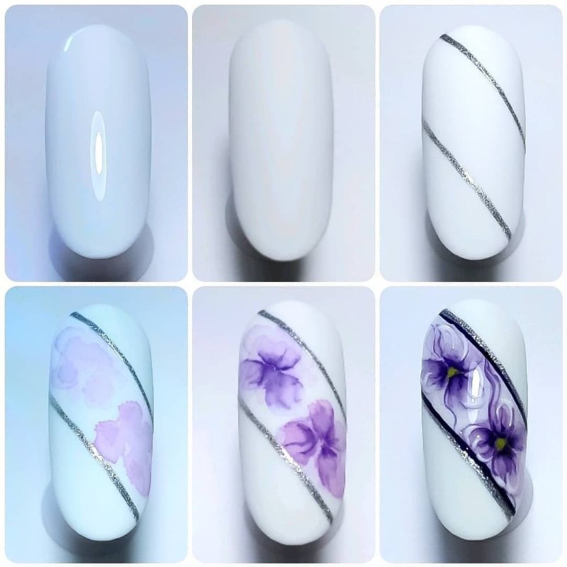 Акварель на ногтях для начинающих