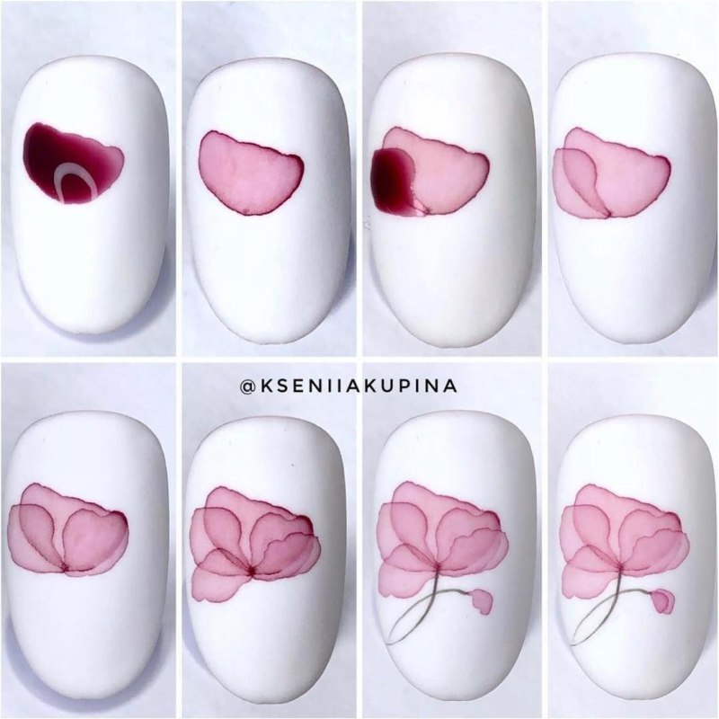 Акварель на ногтях для начинающих