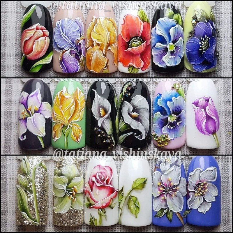 Маникюр гель лак с китайской росписью