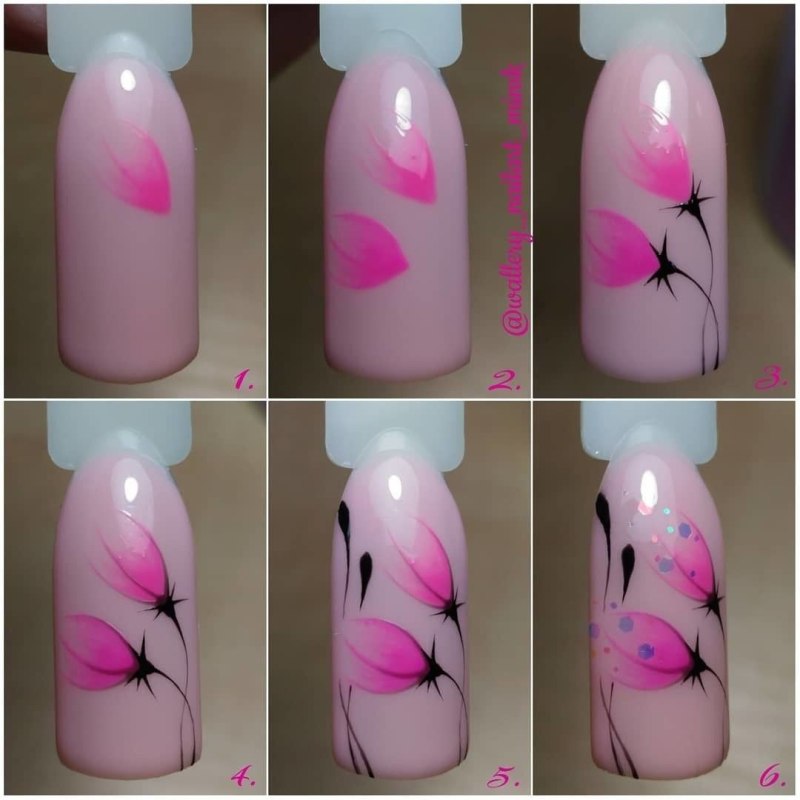 Цветочный маникюр пошагово