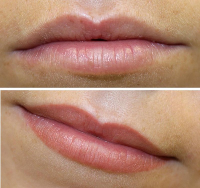 Татуаж губ натуральный эффект