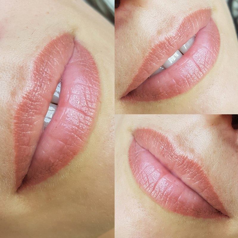 Перманент губ контур с растушевкой