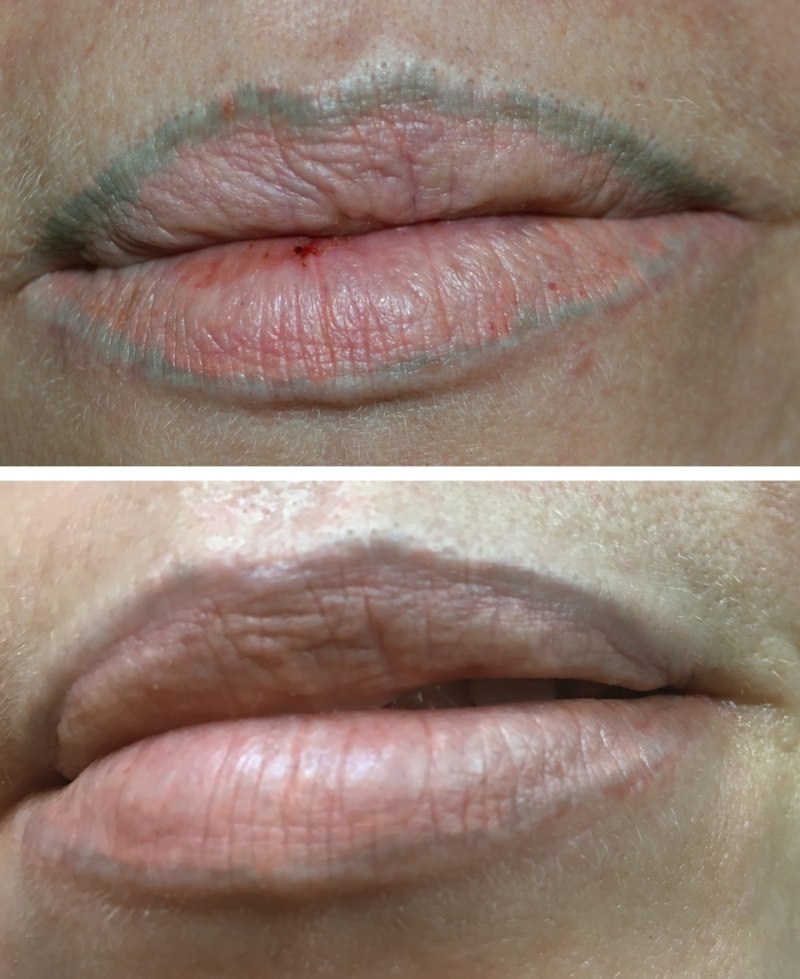 Перманентный макияж губ с растушевкой натуральный