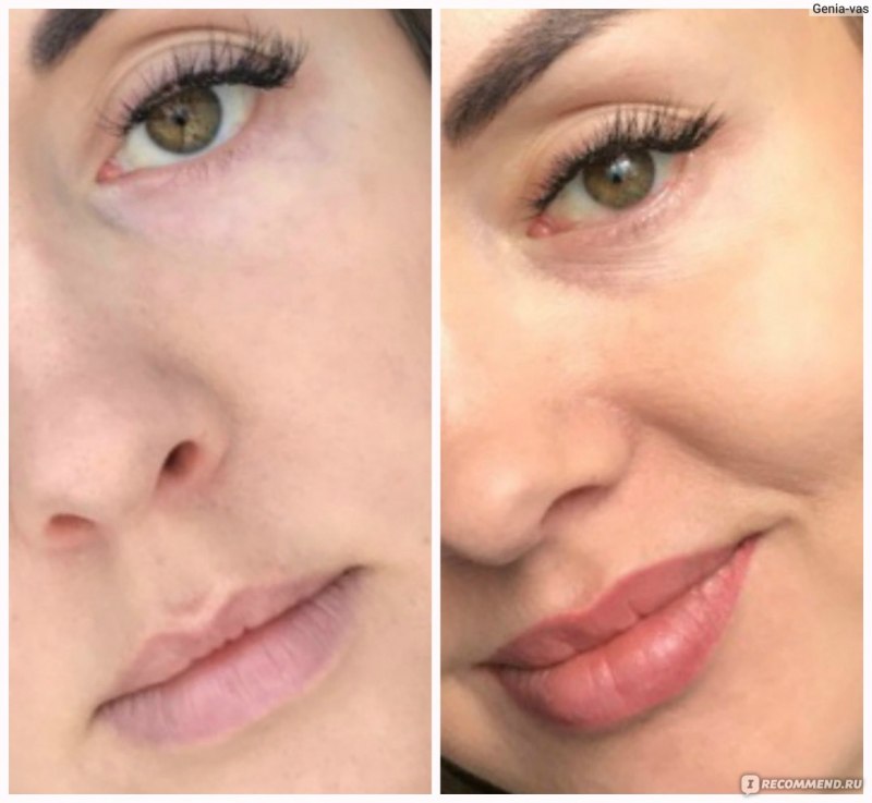 Перманентный макияж губ до и после