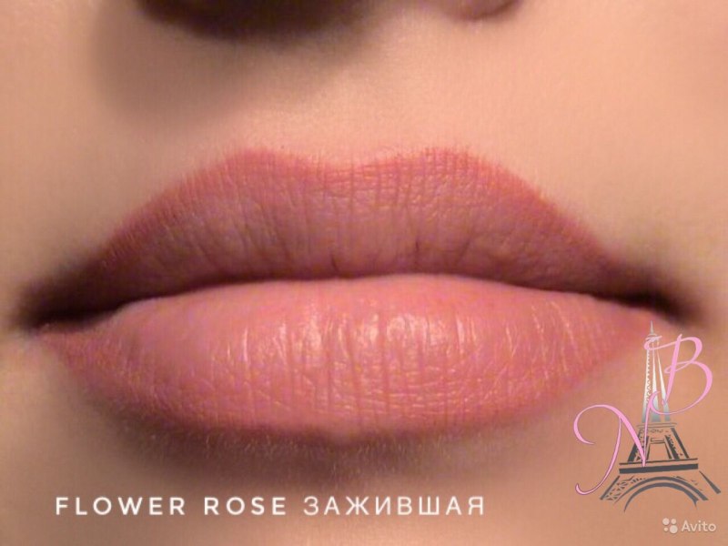 Перманент губ контур с растушевкой