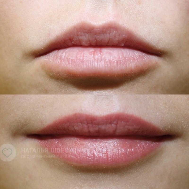 Перманент губ с растушевкой натуральный