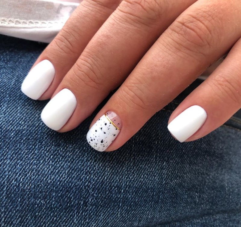 Маникюр белый лак