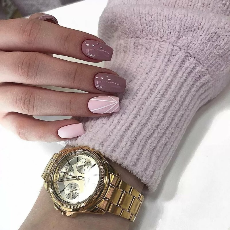 Ногти цвет пыльная роза