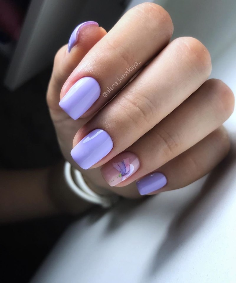 Маникюр на короткие ногти квадратной формы