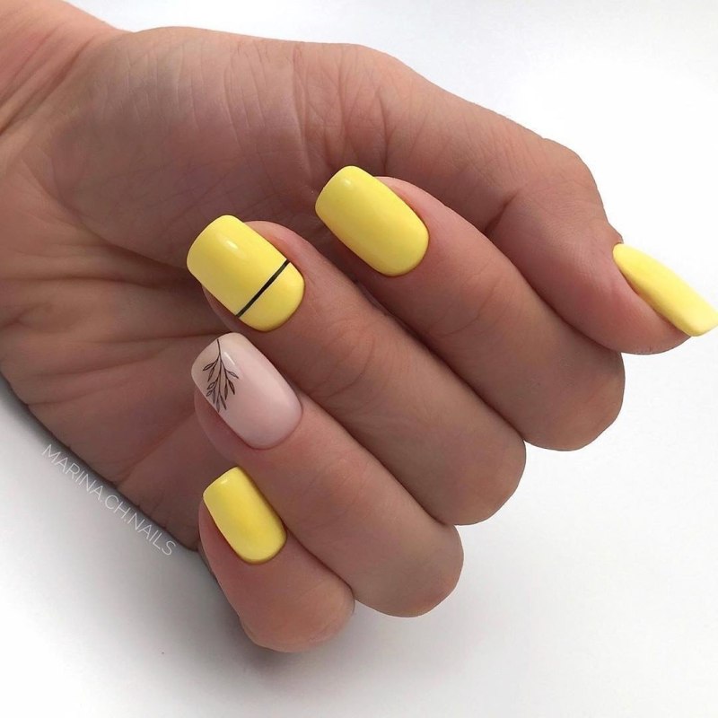 Жёлтый маникюр