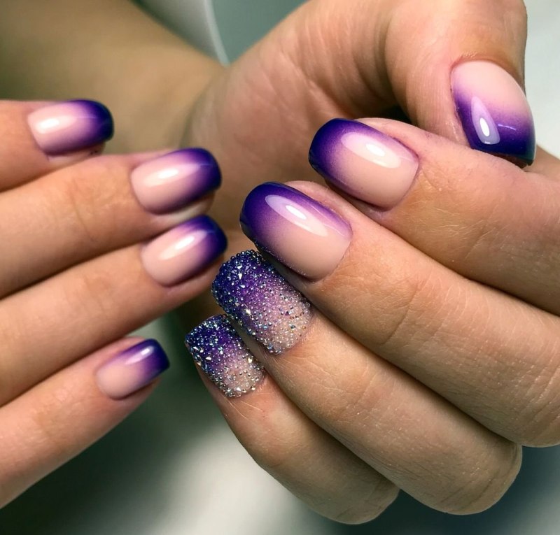 Маникюр градиент и лапки