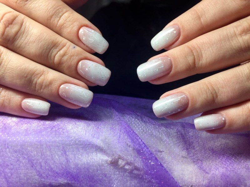 Омбре с жемчужной втиркой