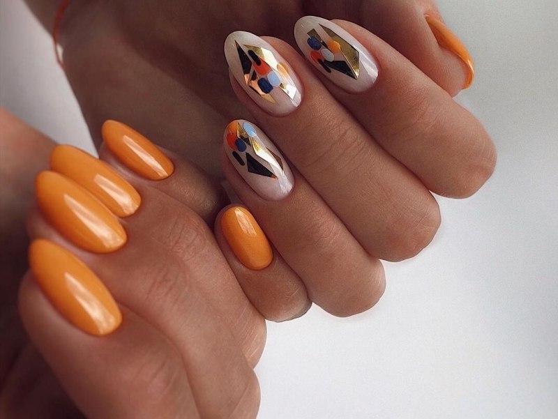 Яркие осенние ногти