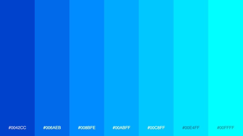 Оттенки синего цвета