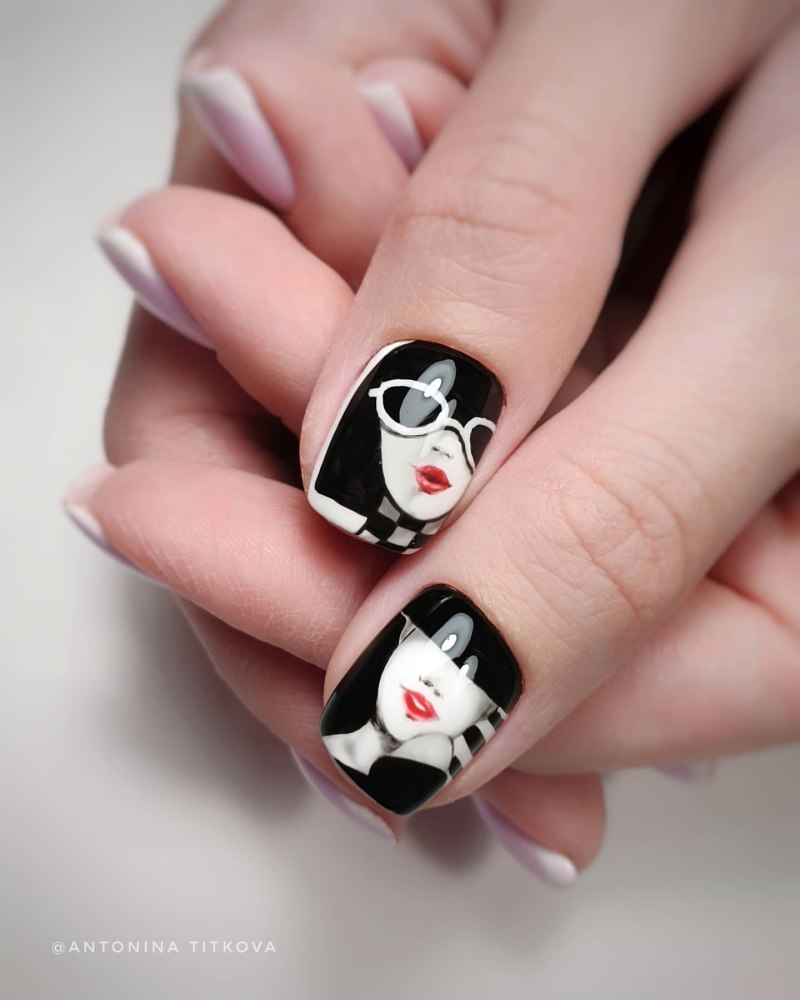 Маникюр Инь Янь