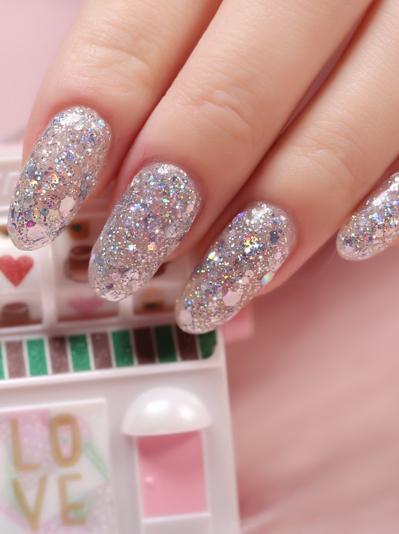 Красивый маникюр с блестками