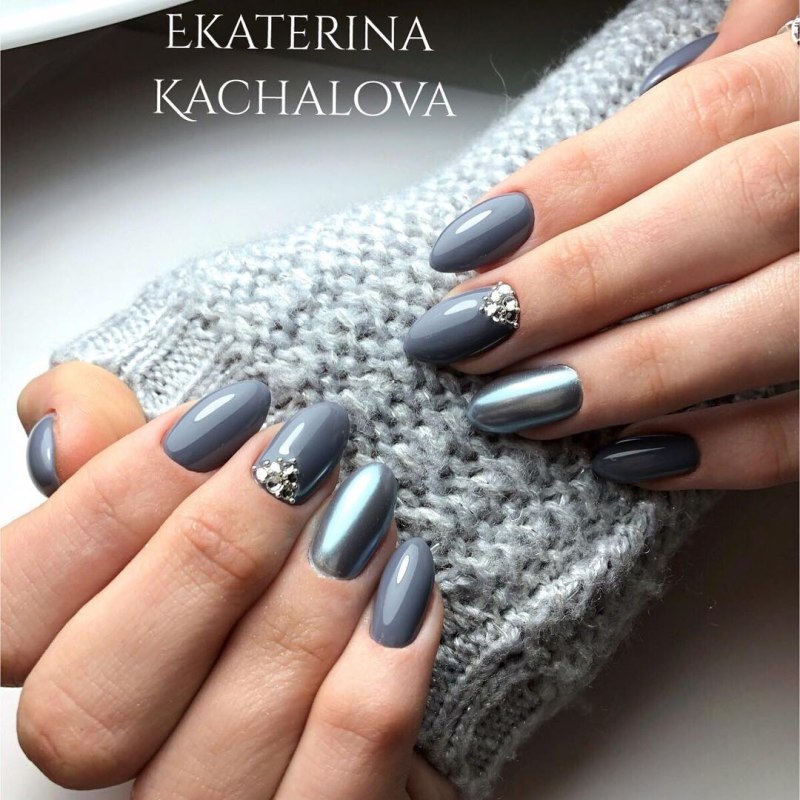 Маникюр цвет асфальта