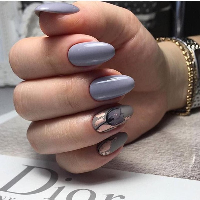 Ногти цвета асфальта