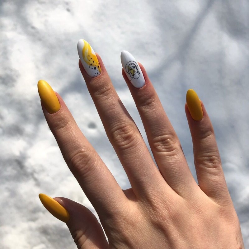 Нюдовый маникюр 2018 миндаль