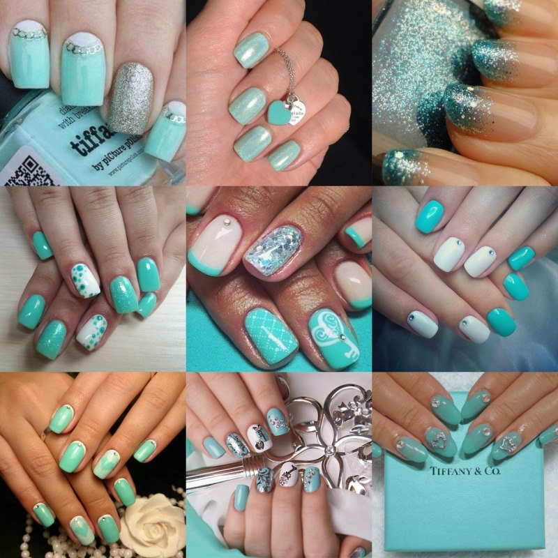 Свадебный маникюр в стиле Тиффани