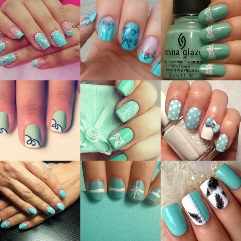 Новогодний маникюр в стиле Тиффани