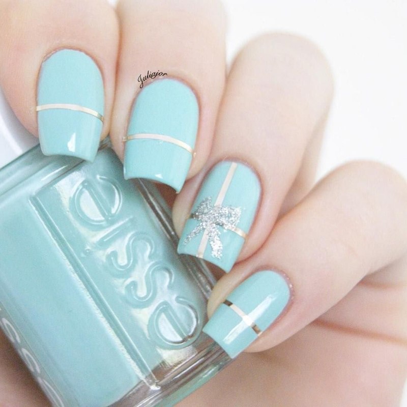 Маникюр Тиффани и мятный