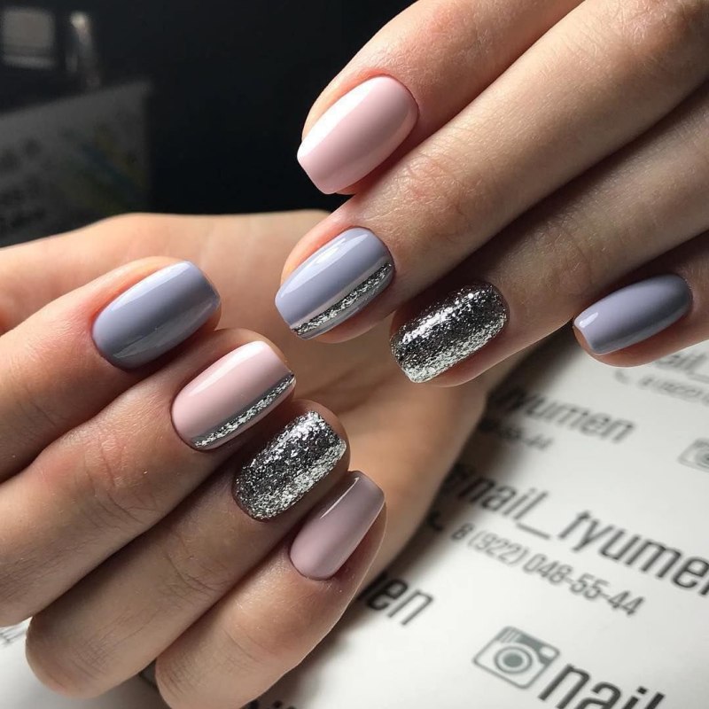 Маникюр на короткие ногти неж