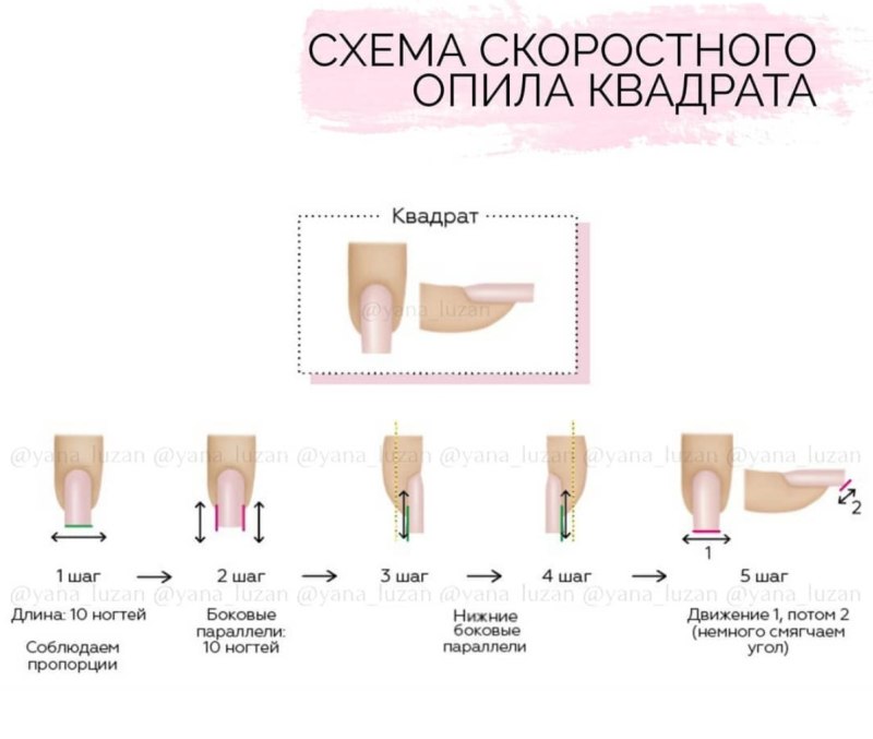 Опил формы ногтей миндаль
