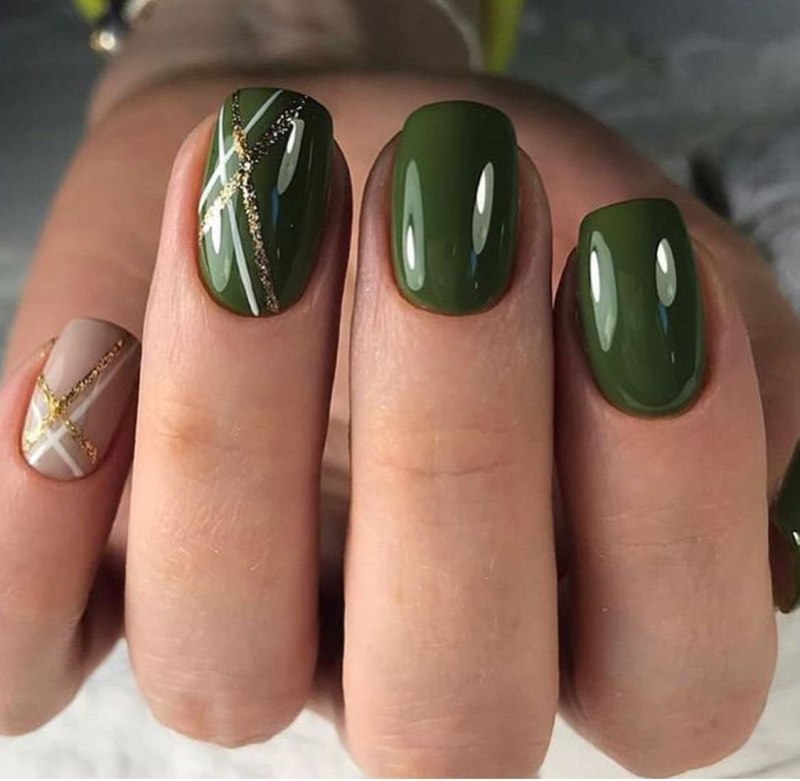Маникюр хаки