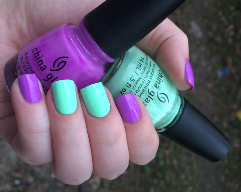 Однотонные разноцветные ногти