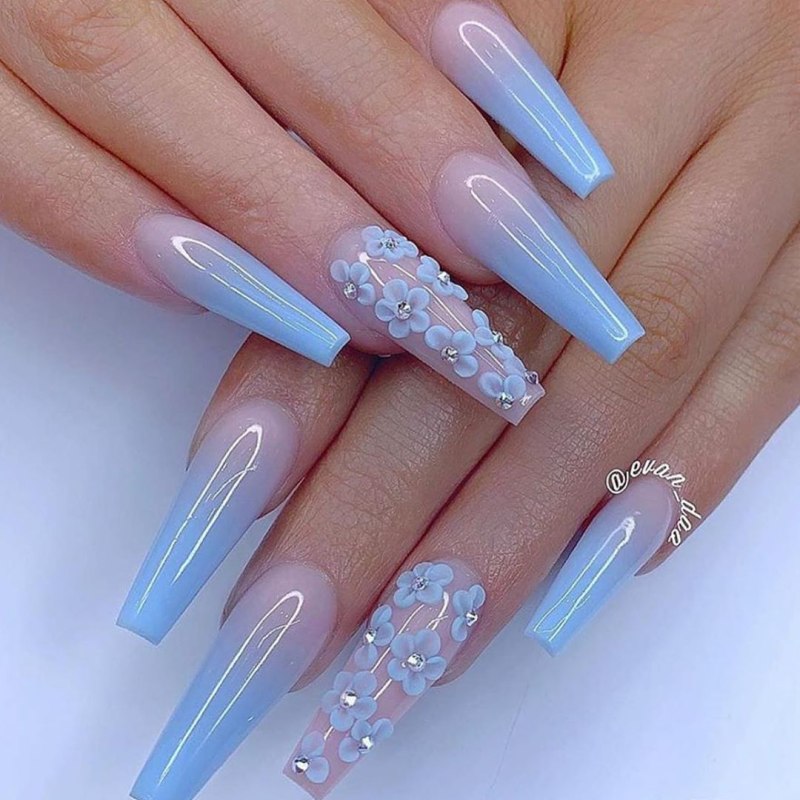 Длинные квадратные ногти